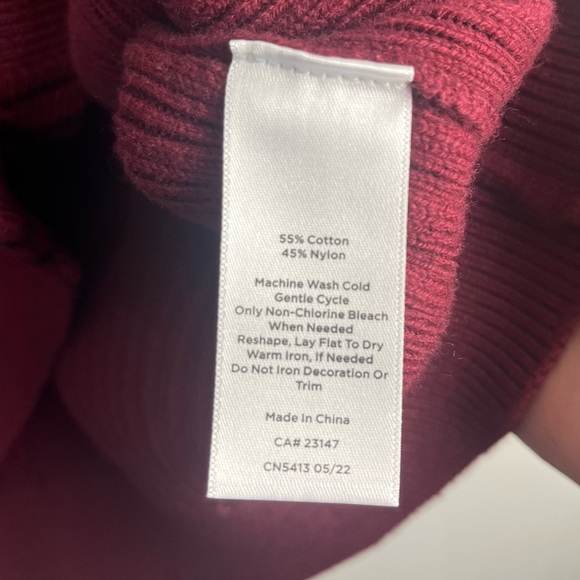 NWT Talbots Women's Plus Burgundy Button Front Ribbed Cardigan Sweater SZ MP - Picture 5 of 6